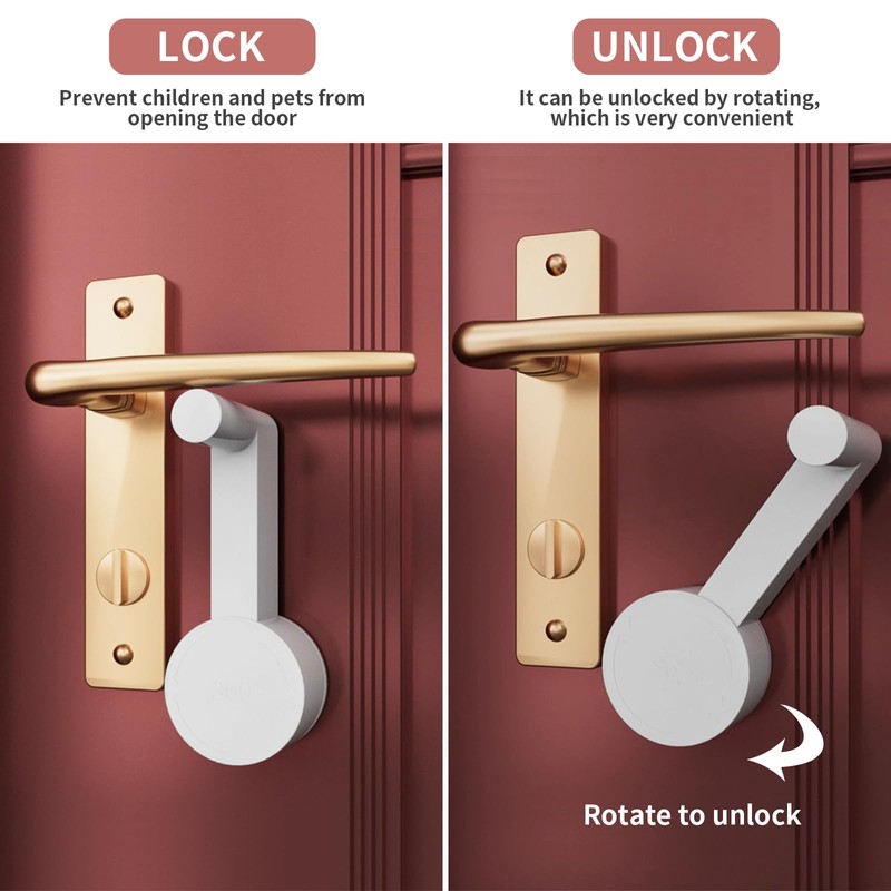 Door Lever Lock，Child Proof Safety locks for doors，Keep Baby Safe,