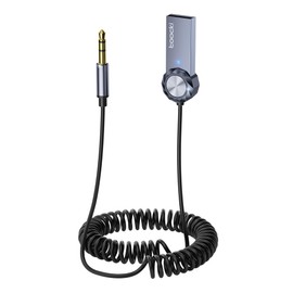toocki Bluetooth 5.4 Adapter, 3.5mm Receiver for Car, USB 2.0 to 3.5mm Jack, Built-in Microphone for Calls, Compatible with Car Stereo and Home Audio