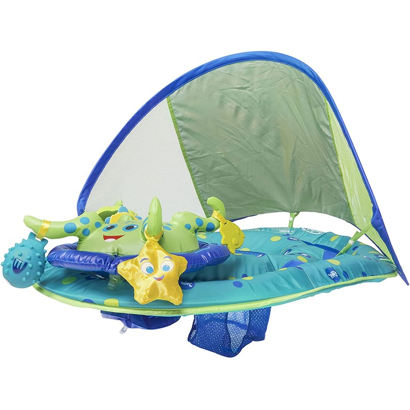 SwimWays Inflatable Baby Spring Pool Float Activity Center with Canopy,