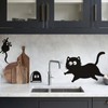 Cute Black Cat Catch Mouse Wall Decals Peel and Stick