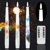 AFINETH Spring Flameless Taper Candles with Flowers, 9.6" Real Wax