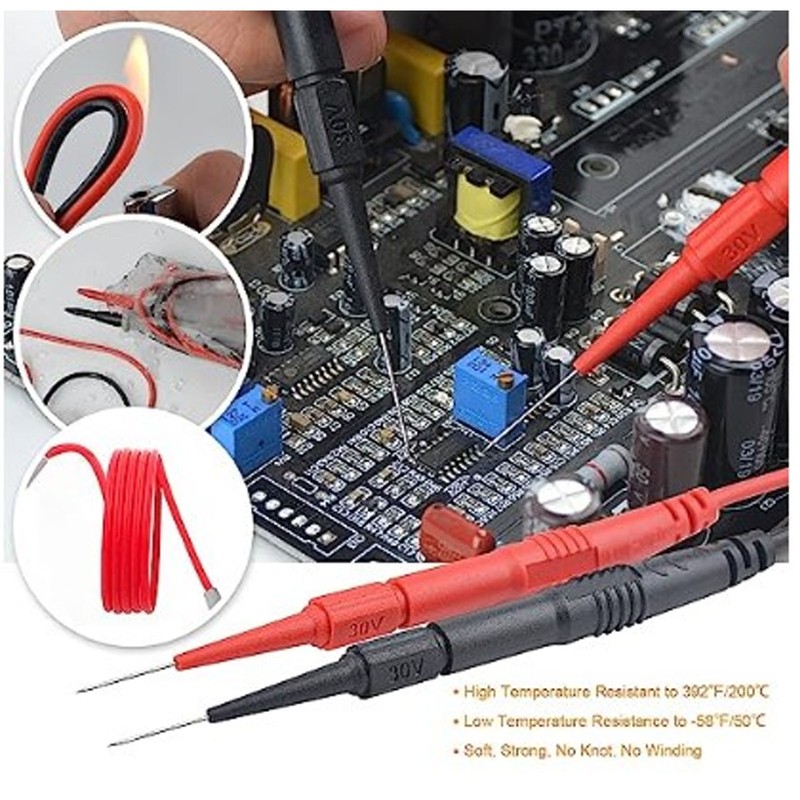 25Pcs Multimeter Test Cable Kit Probe Line Wire Hook Crocodile