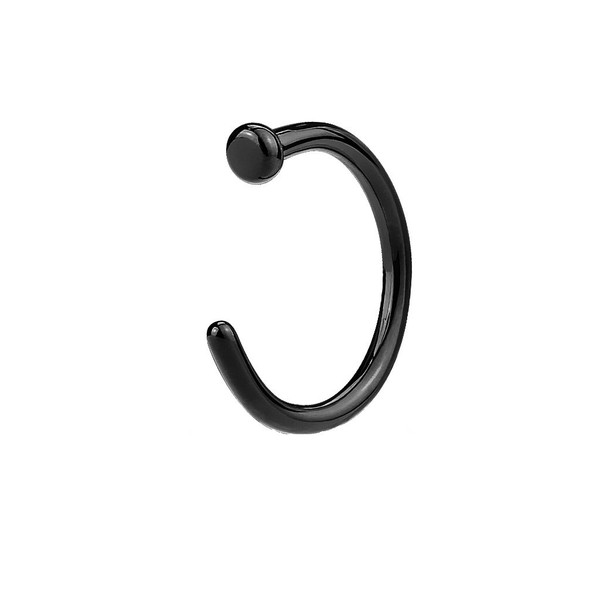 PiercedOff Titanium Black IP over 316L Surgical Steel Nose Hoop
