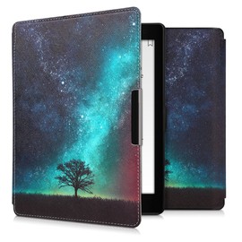 kwmobile Case for Kobo Aura ONE - Book Style PU Leather Protective e-Reader Cover Folio Case - Blue/Grey/Black