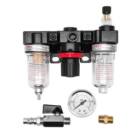 1/4" BSP Air Filter Regulator Compressor HugeAuto Air Filter Moisture Water Trap Pneumatic Tools Oil Lubricator-Type1