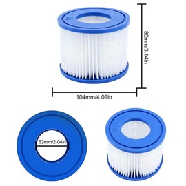 Wmzjnljy 4pcs Hot Tub Filter Type VI Pool Filter Cartridges Accessories for Best-Way, Lay-Z-Spa, Swimming Pool, Coleman SaluSpa, Palm Springs(Z140-4)