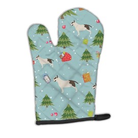 Caroline's Treasures BB4902OVMT Christmas Bull Terrier Oven Mitt Heat Resistant Thick Oven Mitt for Hot Pans and Oven, Kitchen Mitt Protect Hands, Cooking Baking Glove