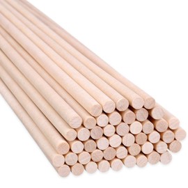H&S Wooden Sticks for Crafts, Pack of 100, Round Wood, 30 cm x 6 mm, Untreated Wooden Sticks, Ultra Smooth Round Wood Stick for Craft Projects
