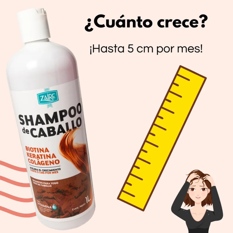 Shampoo Zaire Anticaída y para Crecimiento con Biotina, Keratina y