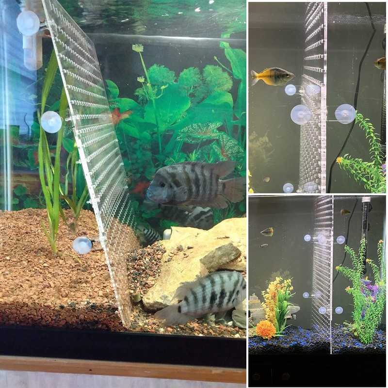 Acrylic Fish Tank Divider Aquarium Divider with 8 Suction Cups