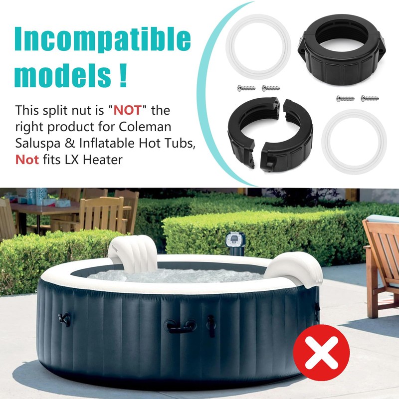 2 in Spa Hot Tub Heater Split Nut Unions Parts