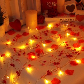 Valentines Day Decorations String Lights with Timer, Valentine Heart Lights Battery Operated String Lights with Remote, 30LEDs Heart Shape Valentine Light Decor for Indoor Home Party Wedding Outdoor