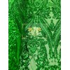 Mia Fabrics Inc. Damask Sequins - Emerald Green - Mesh