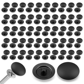 SMCEHEYA Screw Cover Pack of 100, Phillips Cover Caps, Phillips Screws, 12 mm Cover Caps for Screws, Screw Cover, Black, Screw Decorative Covers for 7-8 mm Screws