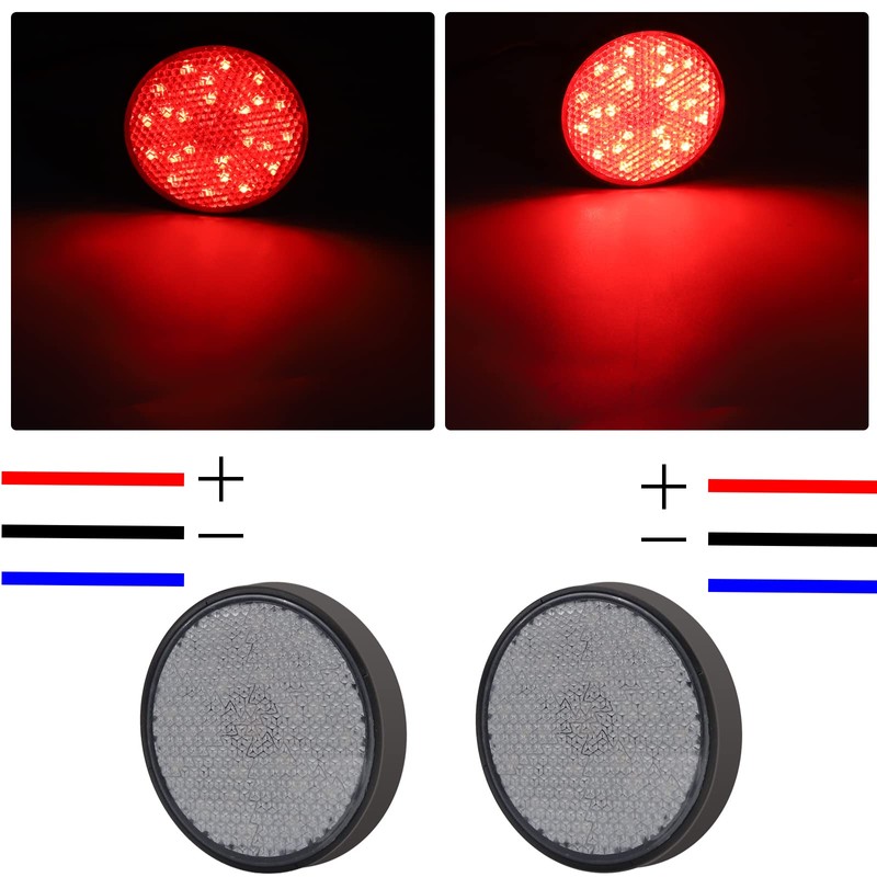 Aoling Reflector, Round, Red, Motorcycle, Car, Truck, Tractor, Bicycle, Universal,