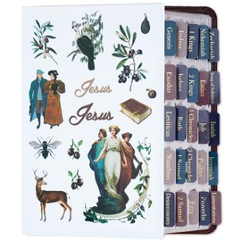 XKDOUS Bible Tabs with Stickers, Laminated Gold Foil Bible Tabs for Men Women, Bible Accessories, Bible Study Supplies, Bible Book Tabs and Stickers Designed from Bible Stories (Olive Branch)