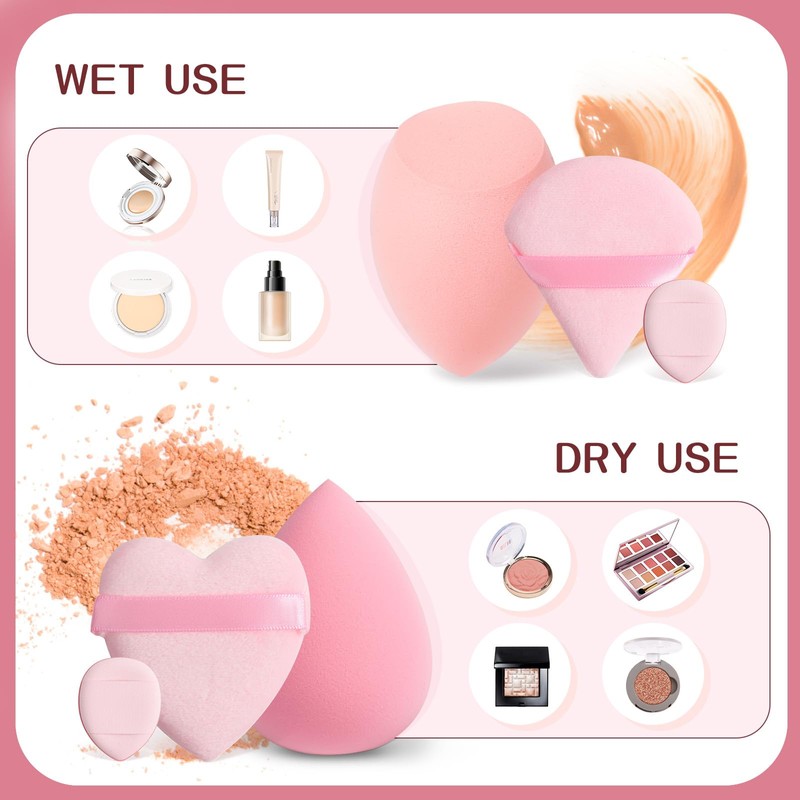 AiQInu 16 Piece Make Up Sponge Set, Foundation Beauty Blender,
