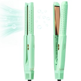 SUNMAY Airflow Glätteisen Locken und Glätten, 360° Airflow Titan Haarglätter mit negativen Ionen für schonende Haarstreckung, Sofortige Stilfixierung, 2-in-1-Glätteisen, Lockenstab, Universalspannung