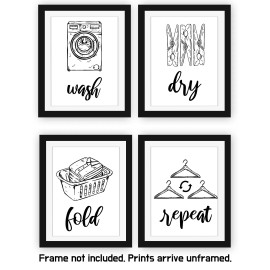 Modern 5th Laundry Room Signs(Set of 4 Unframed-8x10I