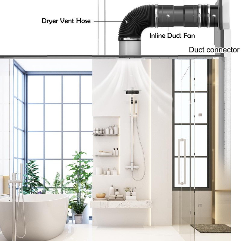 Hon&Guan Duct Connector Flange 6 Inch, Plastic 6 Inch Dust