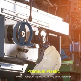 VBESTLIFE 3 Spoked 7.87 inch Hand Wheel with Revolving Handle for Lathe, Milling, and Grinding Machine, 18mm Hole Diameter