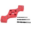 Woodworking Straight Hole Punch Locator Red Aluminum Alloy with Drill