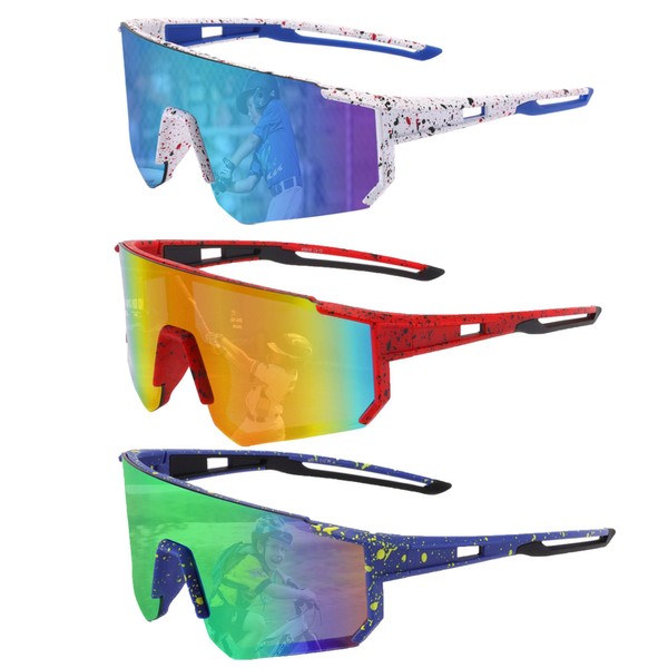 PITFEROCE 3PACK Polarized Kids Sunglasses for Boys Girls Teens Youth