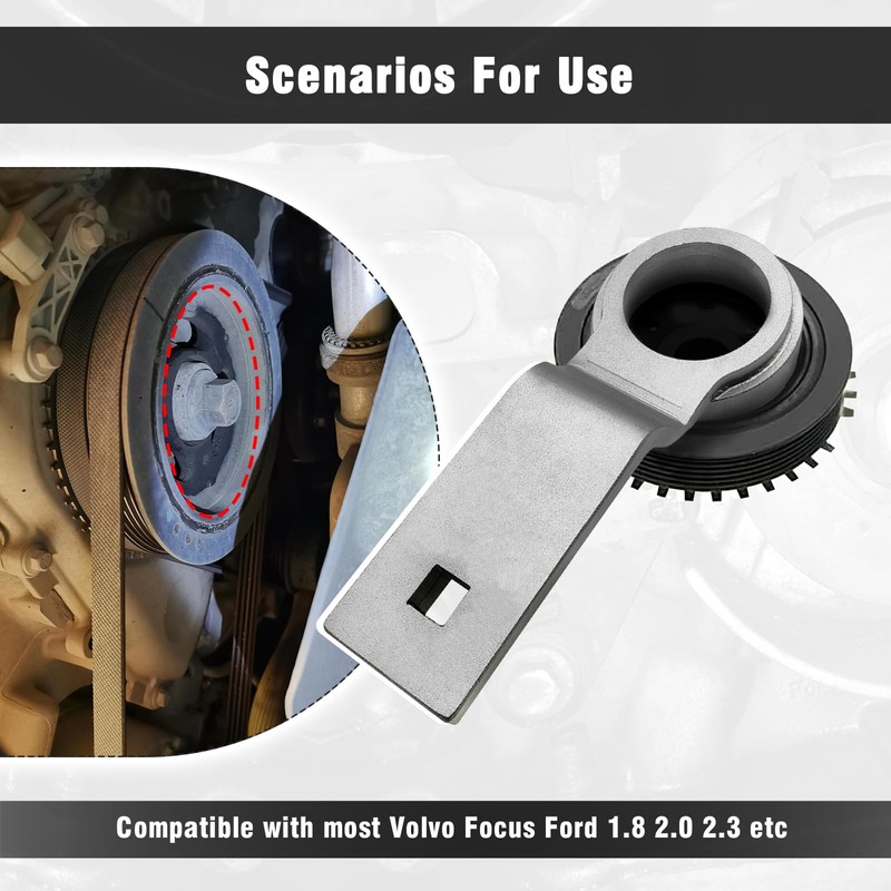 BOVIEER Crankshaft Pulley Holder Tool Compatible with Volvo Ford 1.8