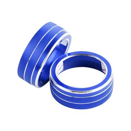 CARFIB Car Interior Accessories for Toyota RAV4 2020 2021 AC Knobs Air Conditioning Control Dial Temperature Decals Stickers Covers Cap Parts Decoration Trim Men Women Aluminum Alloy Blue Pack of 2