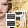 FEEGO Fluffy Eyelash Extensions Kit With Cluster Lashes, Eyelashes Extensions