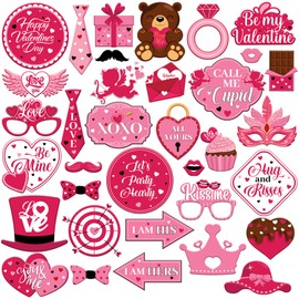 KatchOn, Pink Valentines Day Photo Props - Huge, Pack of 35 | Valentine Photo Booth Props for Valentines Day Decorations | Valentines Photo Props, Valentines Decorations | Galentines Day Decorations