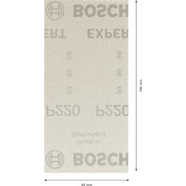 Bosch Professional Expert M480 Sanding Net (for Hardwood, Paint on Wood, 93 x 186 mm, Grit: 220, Orbital Sander Accessories), Pack of 50