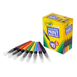 Crayola No-Drip Paint Brush Pens, Assorted Colors Set, 40 Count, Creative Gift for Kids and Teens