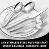 60 Piece Silverware Set for 12, Amafox Stainless Steel Hammered