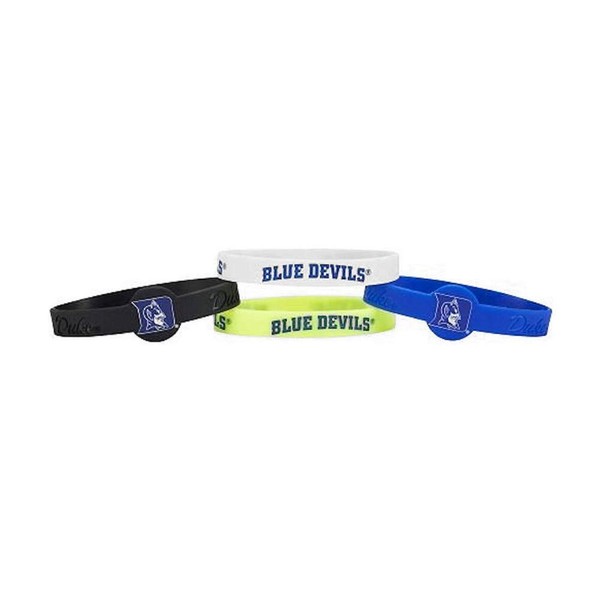 Aminco NCAA Duke Blue Devils Silicone Bracelets, 4-Pack