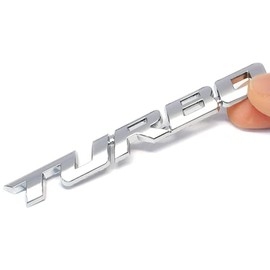 Turbo 3D Lettering Emblem Sticker Sport Sticker Tuning Car Logo Metal Silver