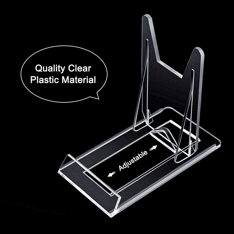 WANDIC Acrylic Plate Stands, 10 Pcs Mini Clear Plastic Display