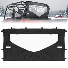 KEMIMOTO UTV Zippered Rear Window, Reflective Strips Design Back Window Compatible with Pioneer 1000 3P 6P 2016-2025 Water-Resistant Mid Panel Replace #0SR95-HL8-211B 1000 6 Accessories