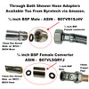 150cm 8mm Bore Stainless Steel Through Bath Shower Hose -