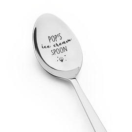 Pop Pop Gifts from Grandson Granddaughter to Grandpa Christmas Gifts from Grandkids Grandfather Birthday Gifts for Grandad Pop's Ice Cream Spoon for Ice Cream Lover Gifts