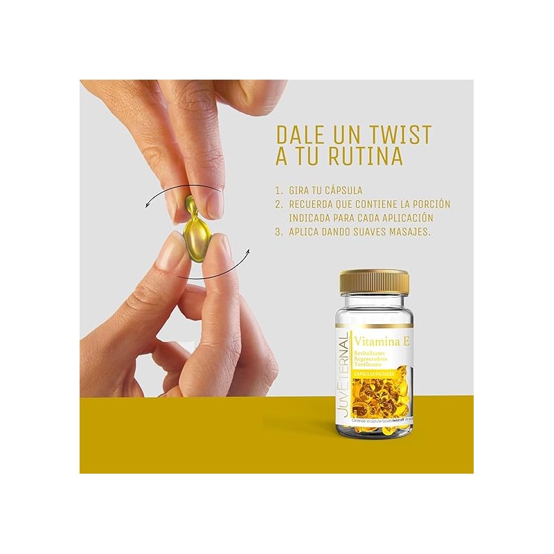 JUVETERNAL |Cápsulas Faciales Vitamina E | 90 cáps| Revitaliza y