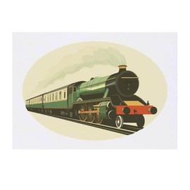 'Green Train' Temporary Tattoo - Water Resistant, Skin-Safe, Non-Toxic Transfer (TO00082809)