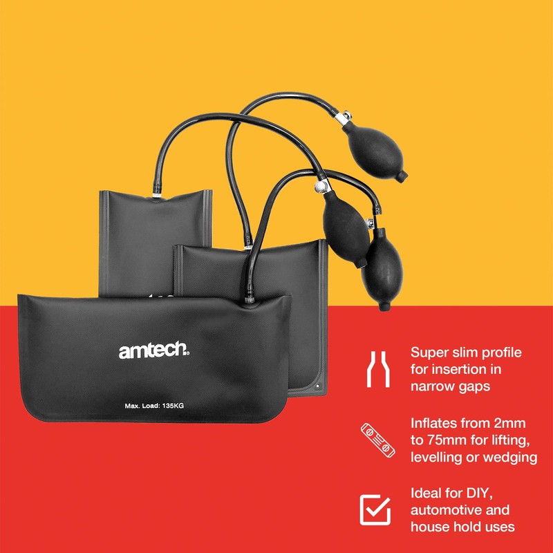Amtech J1820 Inflatable Air Wedge Set, 3 Air Bags for