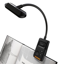 AXX Clip on Book Light for Bed, Rechargeable Reading Light for Kids, 1000mAh Battery Operated Lamp with 30/60 Minutes Timer, Reading Accessories for Travel Car at Night - Portable, Small, Cute