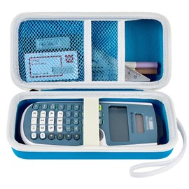 Case Compatible with Texas Instruments TI-30XS for MultiView Scientific Calculator, Storage Holder Carrying Organizer Bag with Mesh Pocket for Pens, Pencil, Batteries and Accessories (Box Only) -Blue