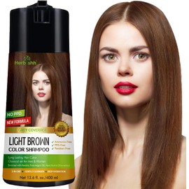 Herbishh Champú de color para cabello - Champú y acondicionador para teñir el cabello - Larga duración, cobertura completa de canas y bricolaje