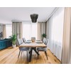 Creative Co-Op 2-Tier Draped Wood Bead Semi-Flush Mount Ceiling Light