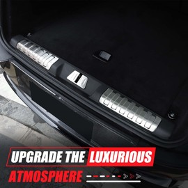 HIRUFAIT Car Rear Bumper Protector Guard Compatible with Land Rover Range Rover Sport 2023 2024, Stainless Steel Anti-Scratch Trunk Door Sill Protection Strip Accessories (Sliver)