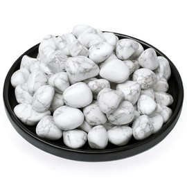 SigMntun Howlite Healing Crystal Stone Set - 24 Pieces, 0.6" Natural & Polished Stones for Healing, Meditation, Reiki, Chakra, Crafting & Decoration