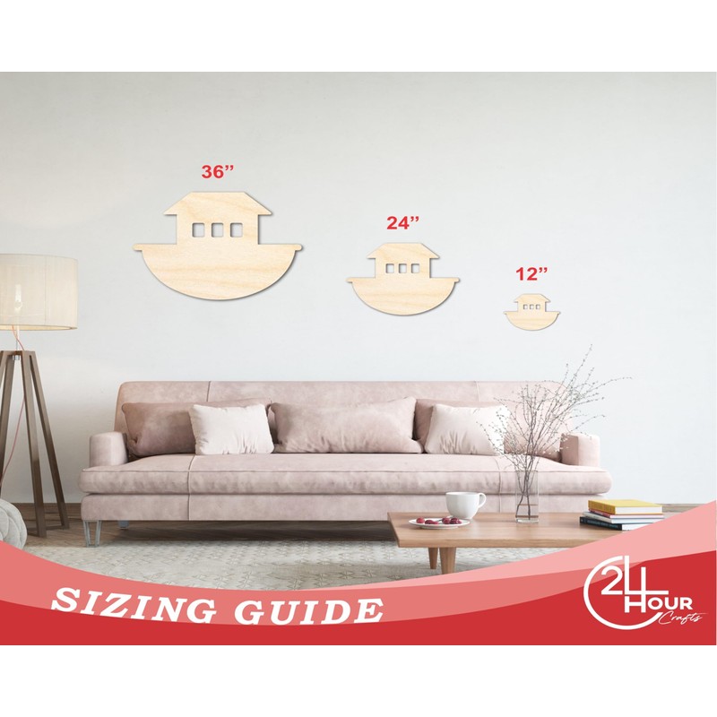 Unfinished Wood Noah's Ark with Windows Shape - Craft -